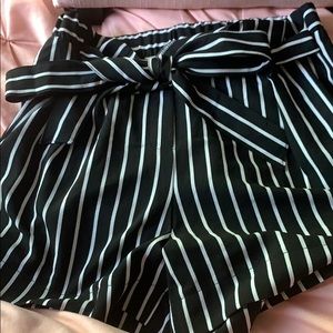 black and white shorts